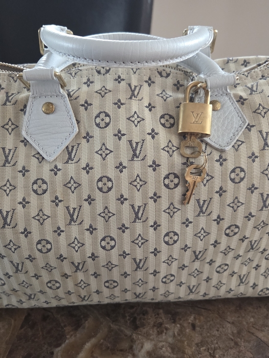 Louis Vuitton Handbags - Louis Vuitton White Monogram Canvas Satchel with Gold Hardware